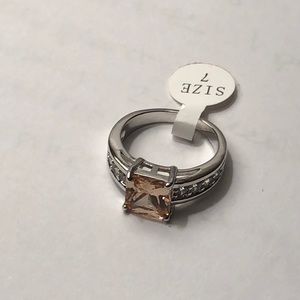 Silver and peach ring